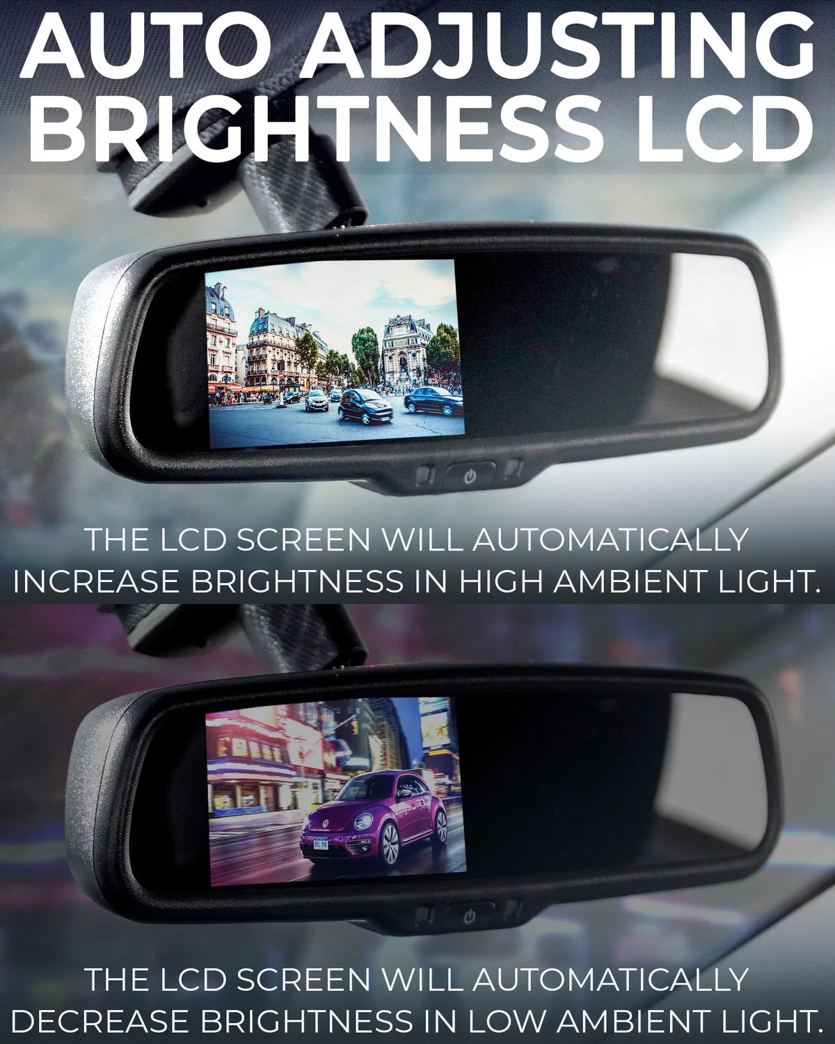 Master Tailgaters  Rear View Mirror with 4.3”  Screen + Waterproof 170° Backup Camera Kit - Universal Fit for Enhanced Car Safety