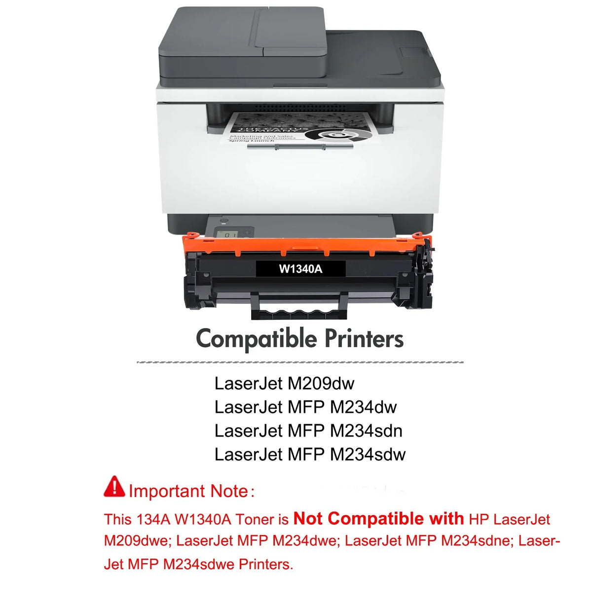 134A 134X Compatible Toner Cartridge (with Chip) for  134A  134X  Toner for  LaserJet M209dw  M234dw M234sdn M234sdw Printer Ink (Black, 2-Pack)