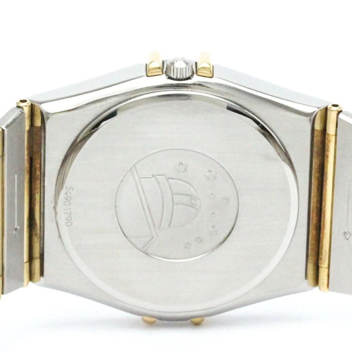 Pre-Owned Polished  Constellation Day Date 18K Gold Steel Watch 396.1070  (Good)