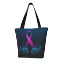 Lukts Two Human Hands Are Holds Pink Ribbon Awareness Tote Bag,Shoulder Bag Women' Hobos Handbags Large Capacity Shopping Bag