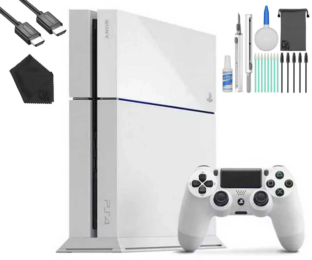 Pre-Owned Sony PlayStation 4 500GB Gaming Console White,  Cable With Cleaning Kit (Refurbished: Like New)