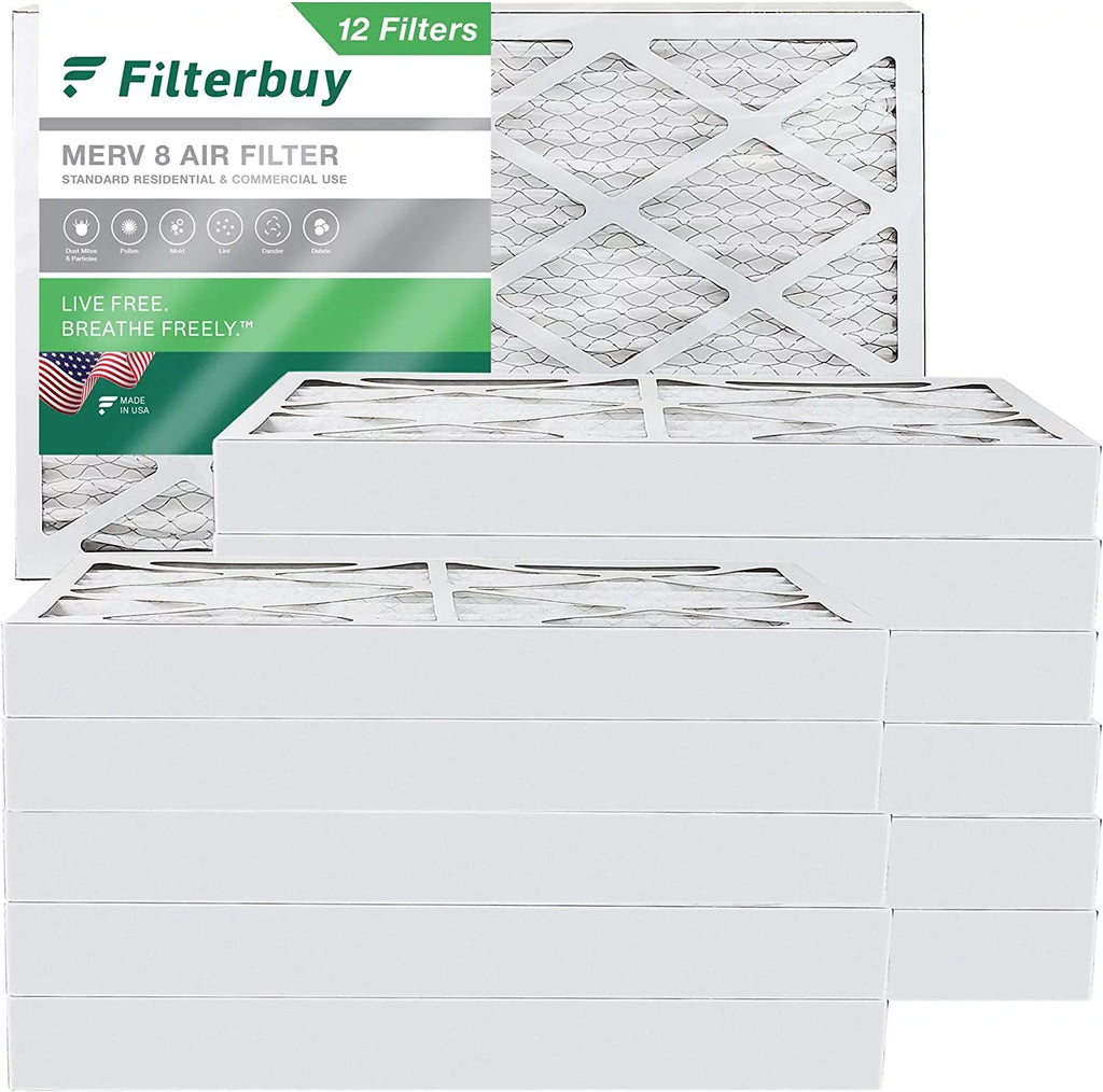 Filterbuy 16x25x4  8 Pleated   Furnace Air Filters (12-Pack)
