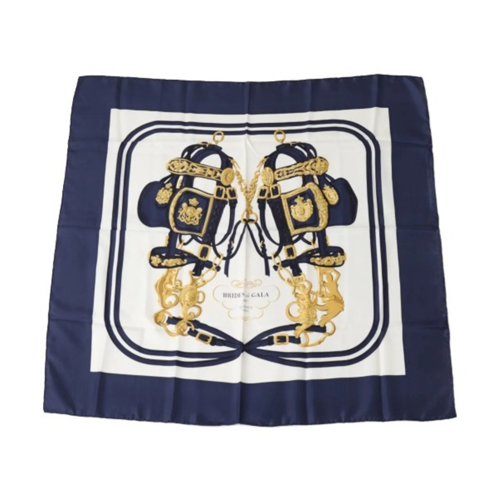 Pre-Owned   de  Carre90 Hermes Blue Scarf (Good)