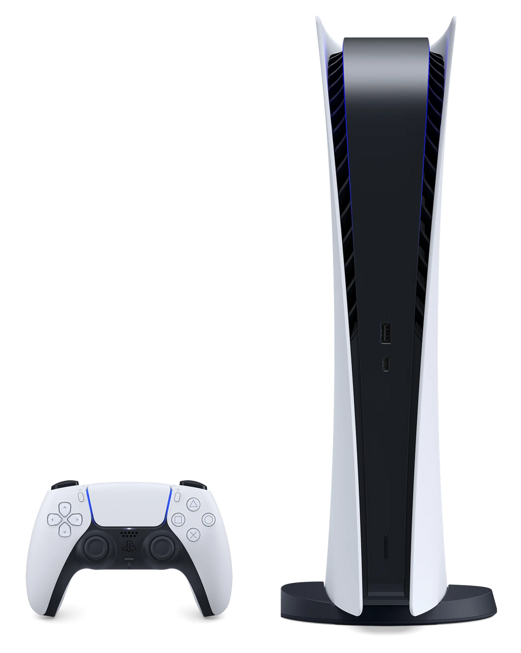PlayStation 5 Digital  - White Console with Wireless Controller - All Digital Version, 825GB  - With  Plus 3 Month Membership