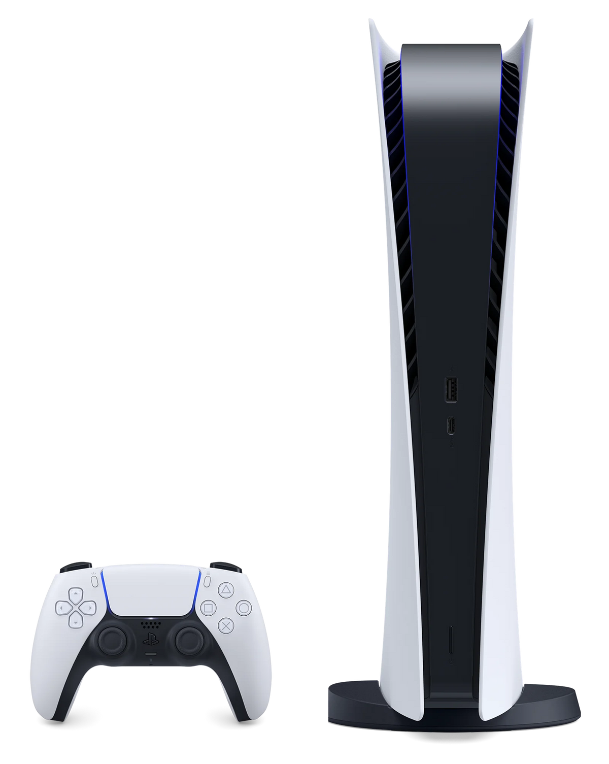 PlayStation 5 Digital  - White Console with Wireless Controller - All Digital Version, 825GB  - With  Plus 3 Month Membership