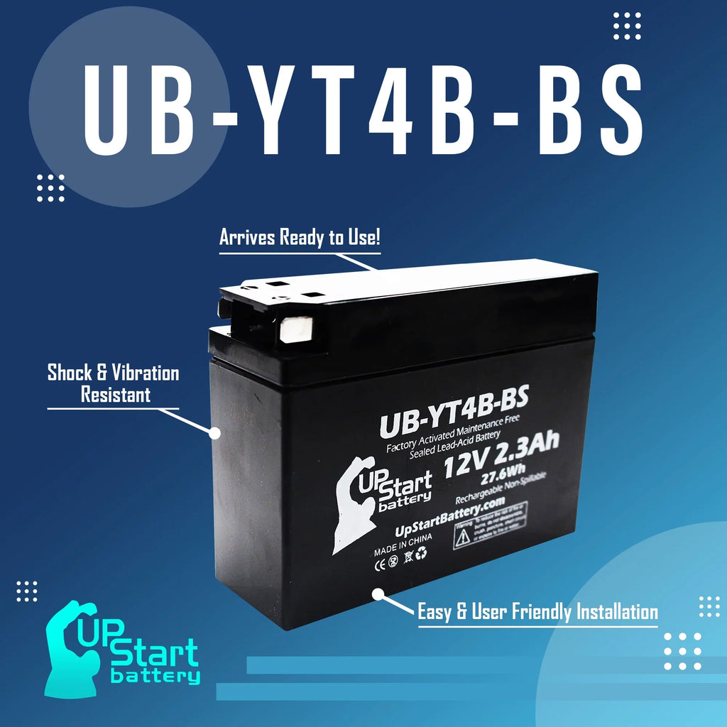 5-Pack UpStart Battery Replacement for 2001 Yamaha  400CC Factory Activated, Maintenance Free, Motorcycle Battery - 12V, 2.3Ah, --