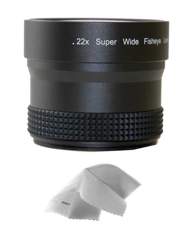 Sony Handycam - 0.21x-0.22x High Grade Fish-Eye Lens + Nwv Direct Micro Fiber Cleaning Cloth