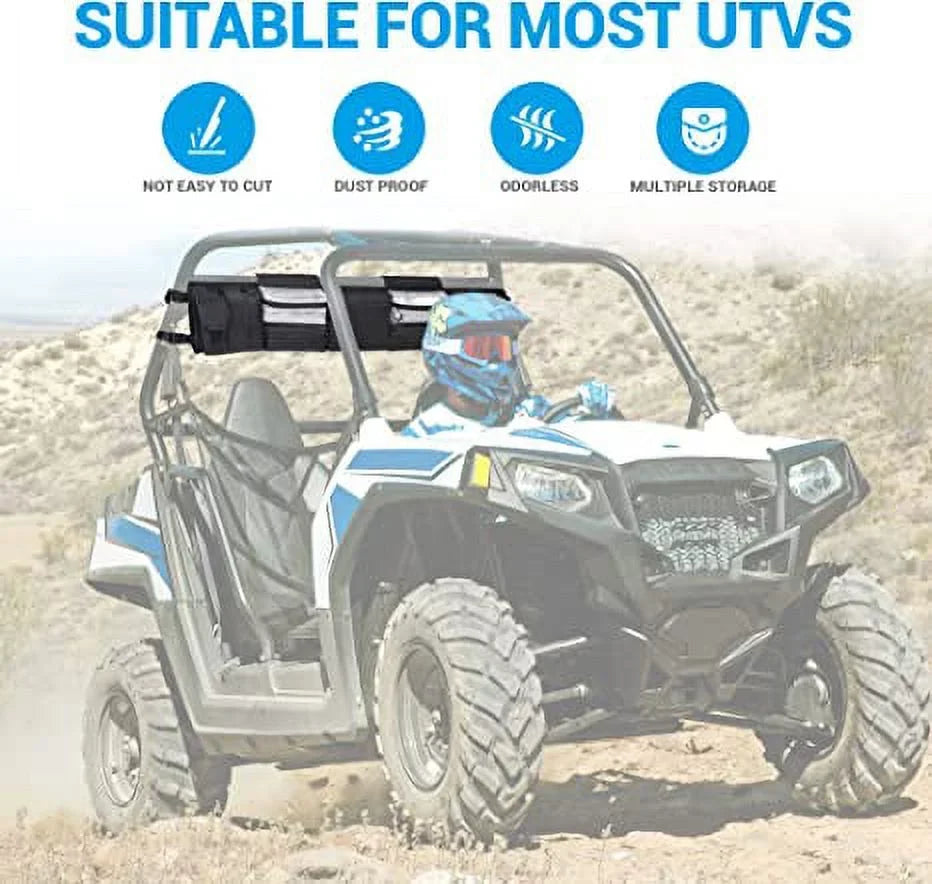 Roll Cage Organizer, Cargo Rear Storage Bag Gear Bags, Tools Storage Solution for Most Full Size UTVs, Polaris, Yamaha and Kawasaki UTVs Black