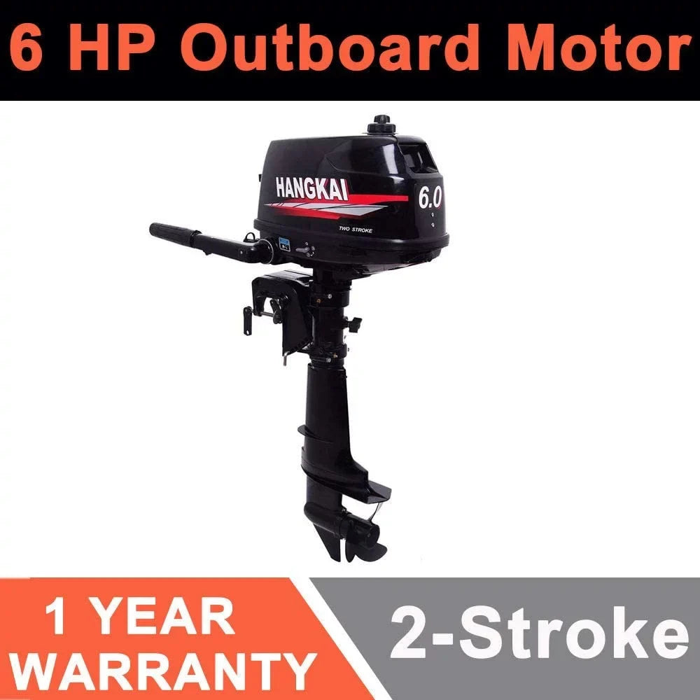 6HP 2-Stroke Outboard Moto Fishing Inflatable Boat Engine Water Cooling  System Durable Cast Aluminum Construction