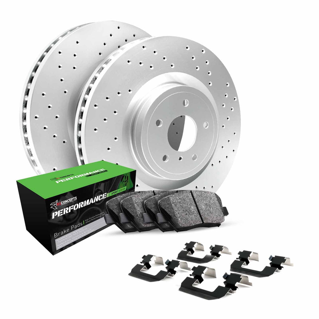Concepts Rear Brakes and Rotors Kit |Rear Brake Pads| Brake Rotors and Pads| Performance Sport Brake Pads and Rotors| Hardware Kit|fits 2008-2017 Audi ,  allroad,  Quattro, ,  Quattro,