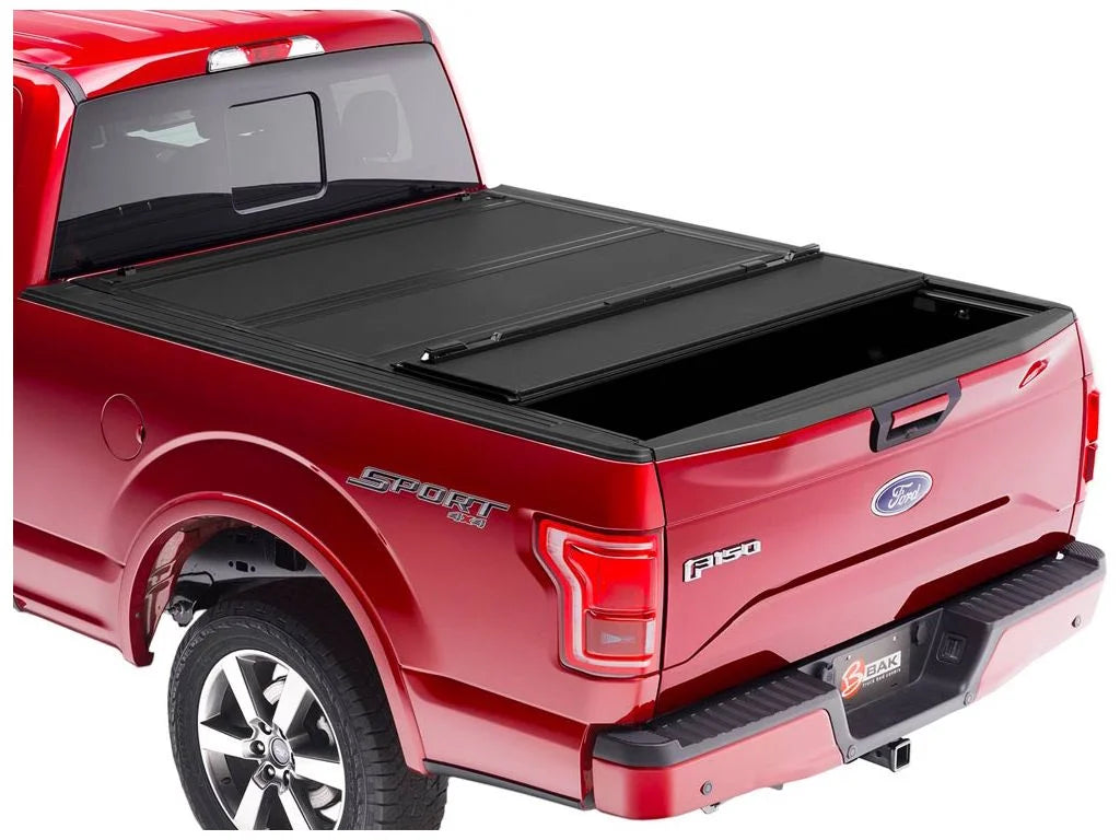 by RealTruck BAKFlip  Hard Folding Truck Bed Tonneau Cover | 448327 | Compatible with 2015 - 2020 Ford -150 6' 7" Bed (78.9")
