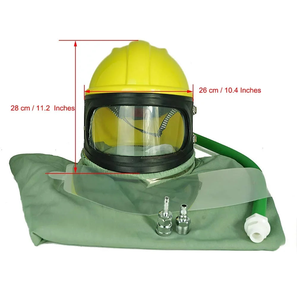 Supplied Safety Sandblast Helmet Sand Blast Hood Protector Yellow