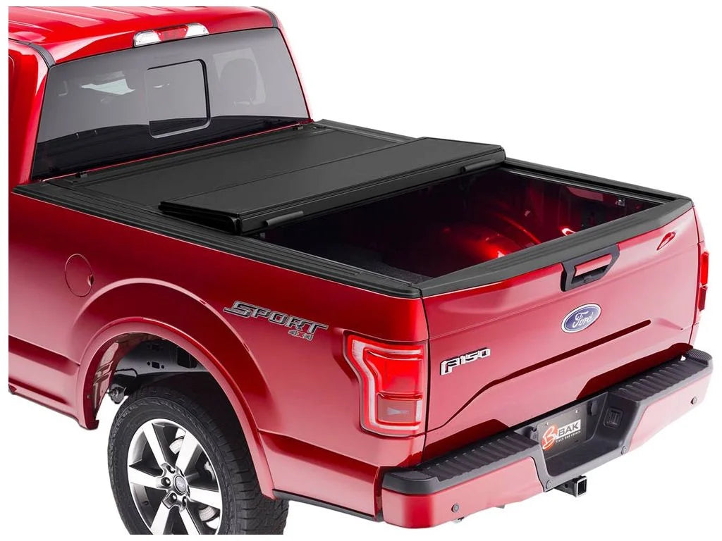 by RealTruck BAKFlip  Hard Folding Truck Bed Tonneau Cover | 448327 | Compatible with 2015 - 2020 Ford -150 6' 7" Bed (78.9")