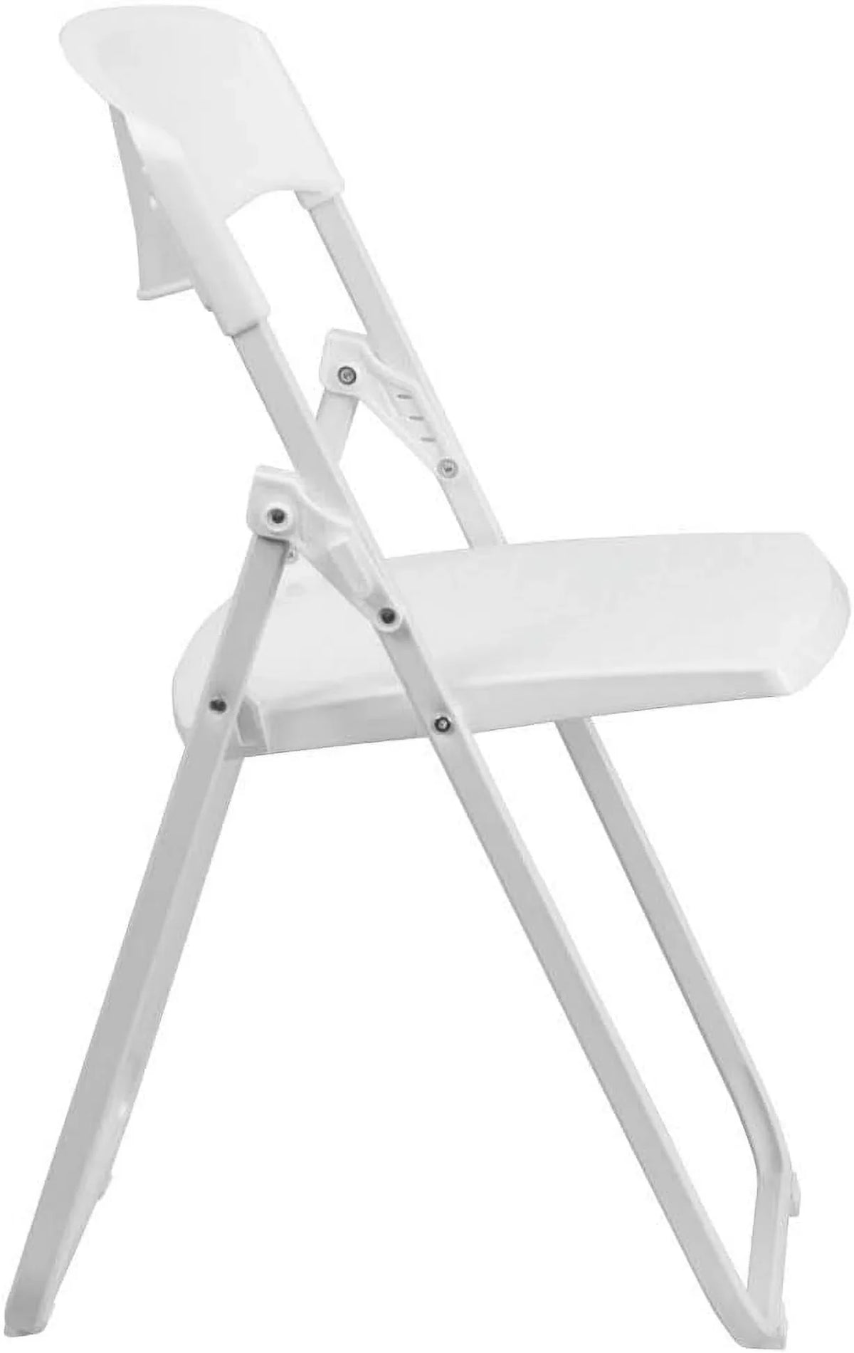2 Pack  Series 500 Lb. Capacity Heavy Duty White Plastic Folding Chair With Built-In Ganging Brackets
