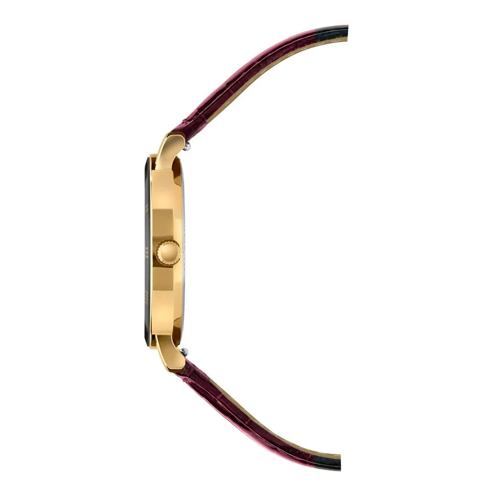 Jowissa  Swiss Made Crystal Burgundy Leather Womens Watch .272.