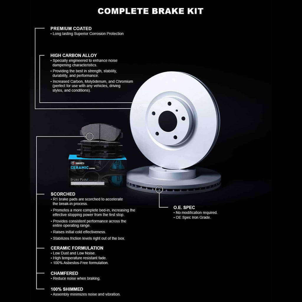 Concepts Wdwh1 76007  Concepts Brake Rotor Carbon Coated With Ceramic Pads Fits select: 1999-2003
