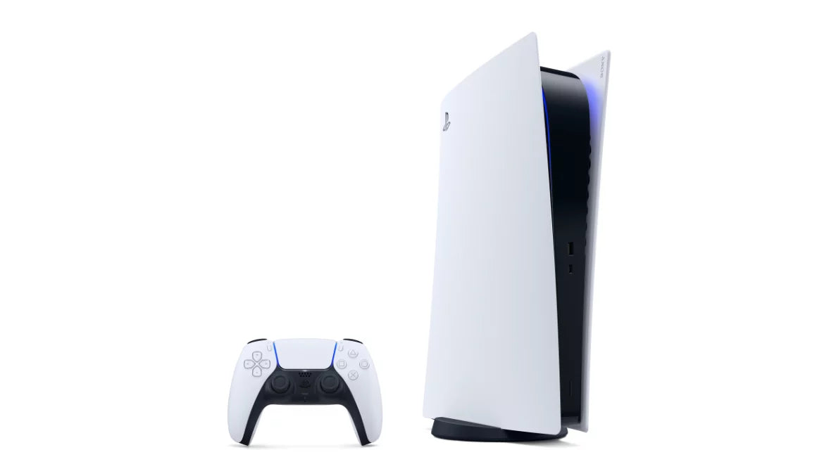 PlayStation 5 Digital  - White Console with Wireless Controller - All Digital Version, 825GB  - With  Plus 3 Month Membership