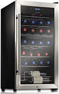 NutriChef 28 Bottle Compressor Cooler Dual-Zone Refrigerator Cooling System