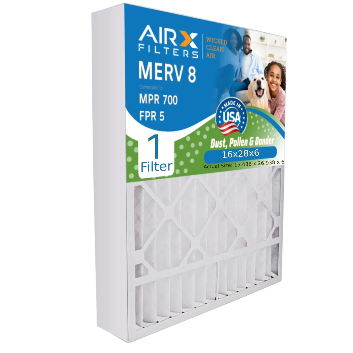 16x28x6 Air Filter  8 Comparable to  700 &  5 Compatible with Aprilaire 401 Premium  Made 16x28x6 Furnace Filter 1 Single Filter by     .