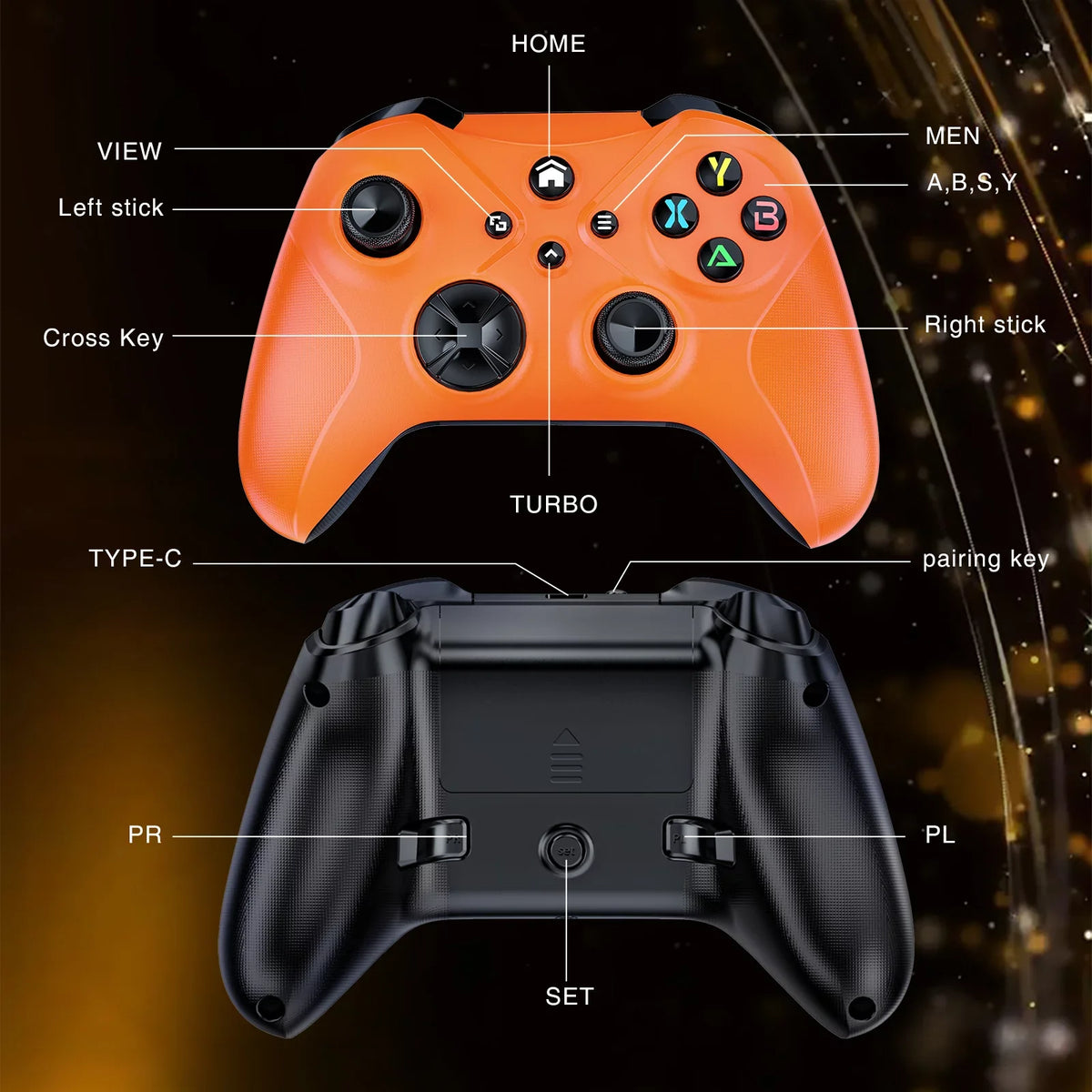 Bonacell Wireless Controller for Xbox One, (Watch Video to Update )Game Controller Compatible with Xbox One/Xbox One /, Xbox Series / Gamepad Support Turbo/3.5mm Headphone Jack/Macro Functions