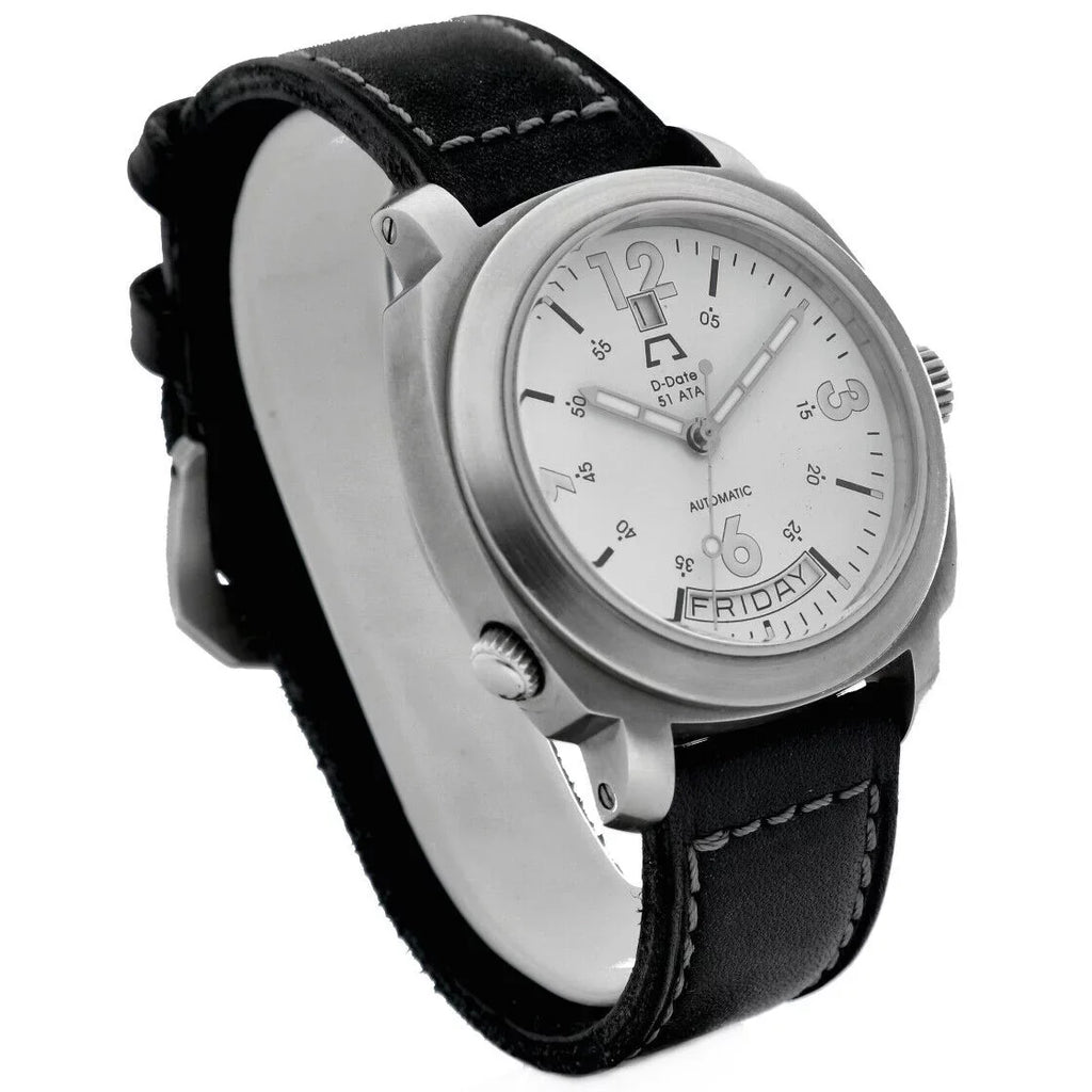 Anonimo -Date 51ETA 2006 Day Date Ivory Dial Leather 43mm Automatic Men's Watch