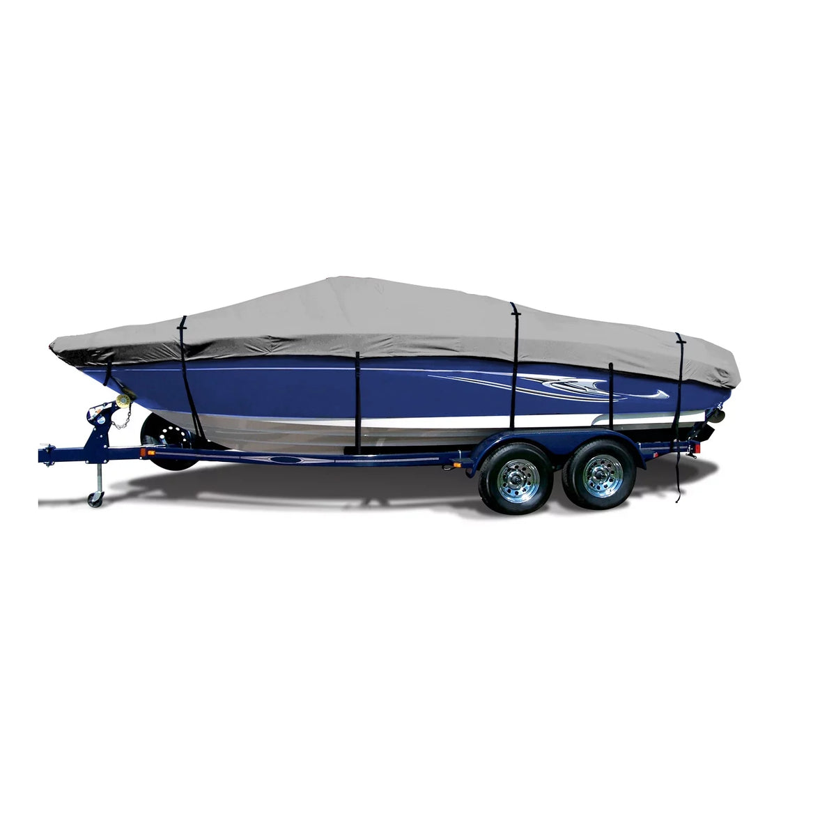 SavvyCraft Pro Bass Style Fishing / Trailerable Boat Cover 18'6" x 92" Grey