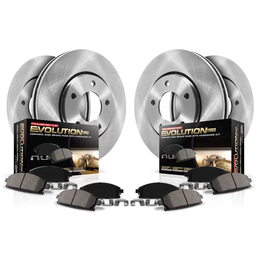 Power Stop Front and Rear Stock Replacement Brake Pad and Rotor Kit  Fits 2019 Toyota -