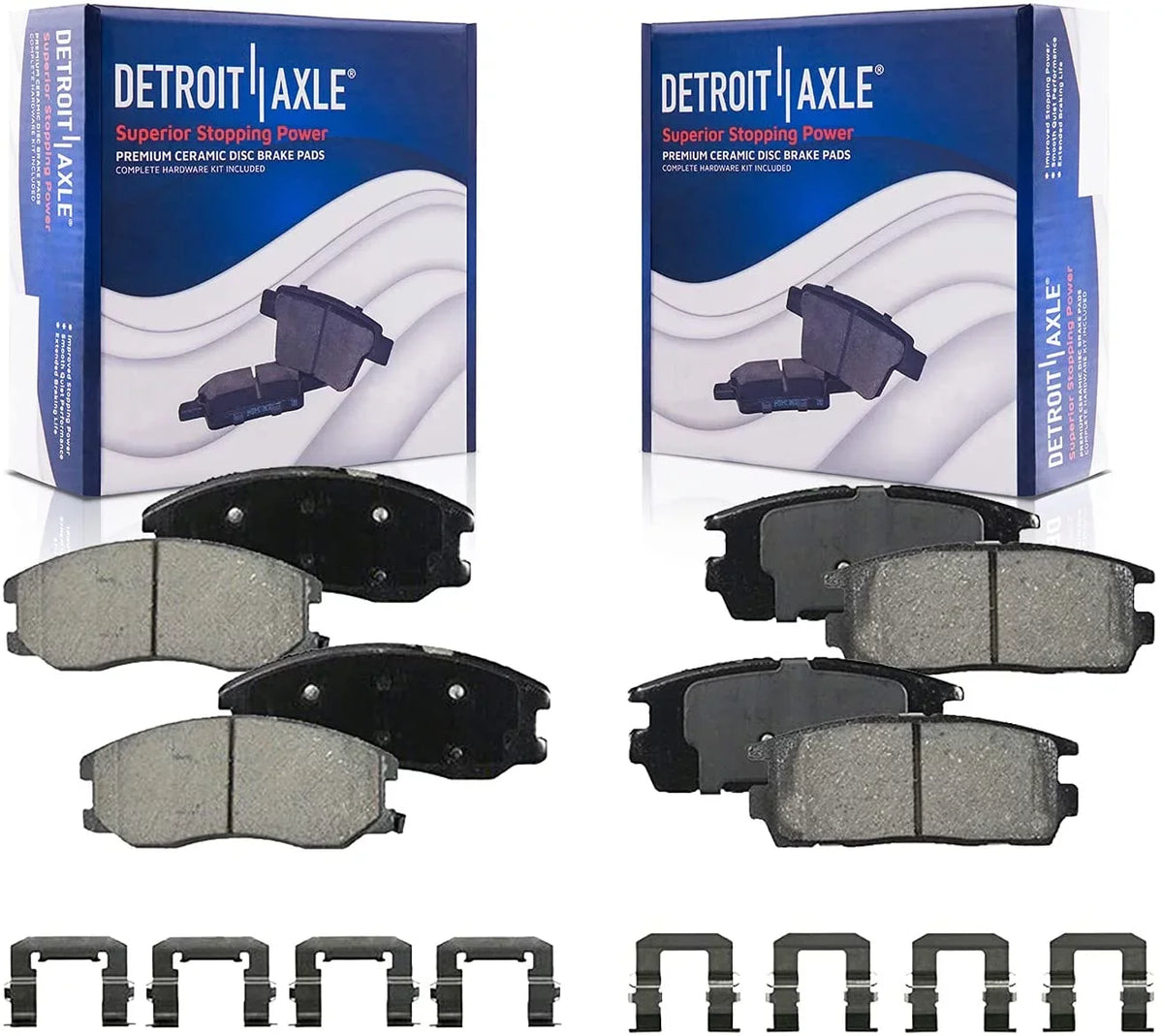 Detroit Axle - Brake Pads for Chevrolet Captiva Sport Equinox Pontiac Torrent Saturn Vue Suzuki -7, 4 Front and Rear Ceramic Brake Pads Replacement Fits select: 2008-2009