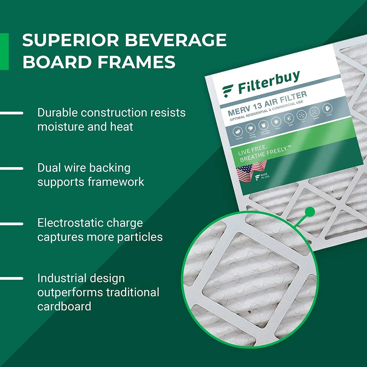 Filterbuy 10x14x2  13 Pleated   Furnace Air Filters (2-Pack)