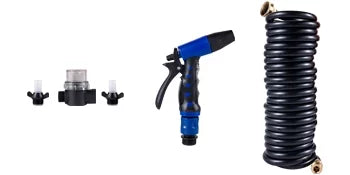Water Pump 5.3  5.5 Gallons Per Minute 12V Water Pump Automatic 70  Diaphragm Pump with 25 Foot Coiled Hose Washdown Pumps for Boats Caravan Rv Marine Yacht