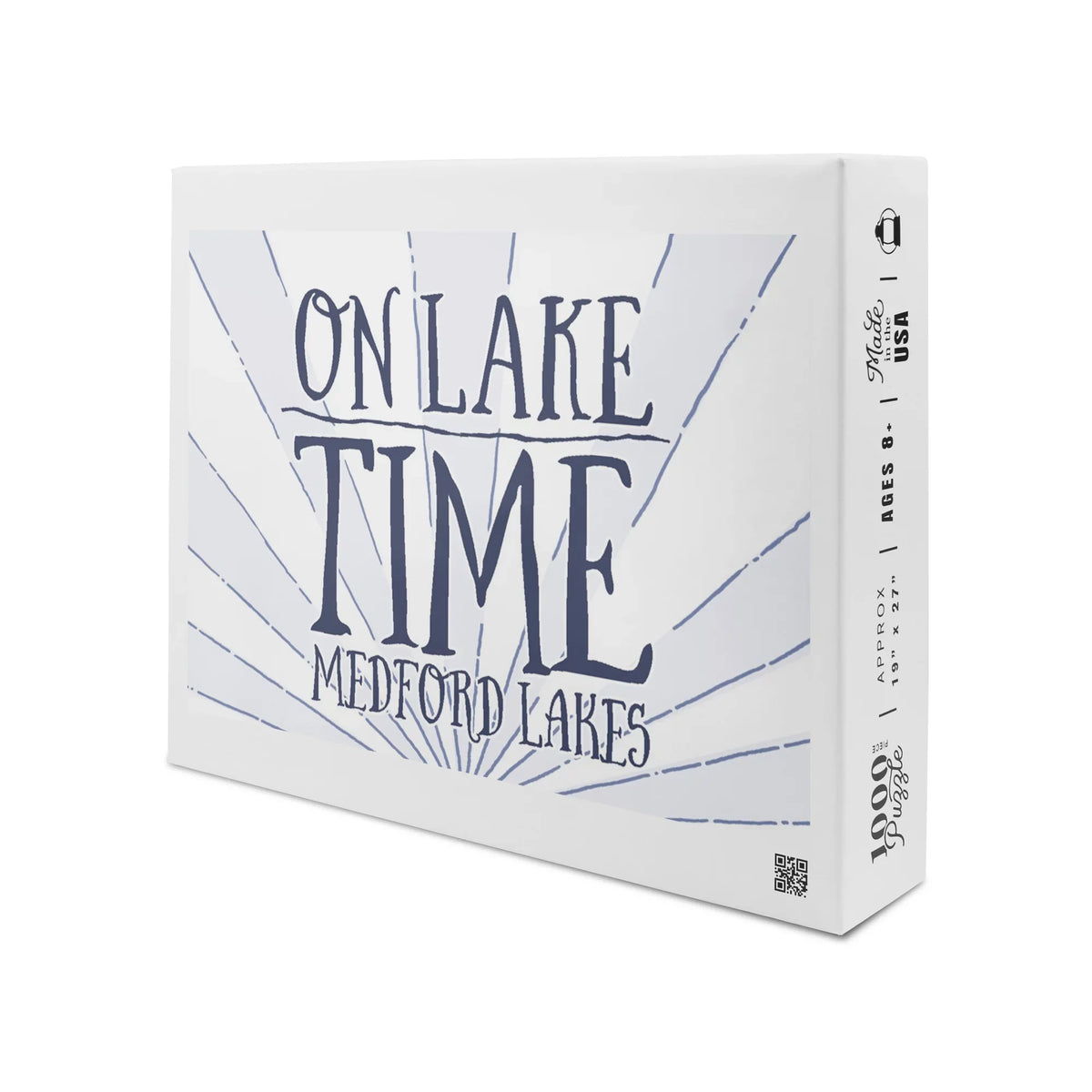 Medford Lakes, New Jersey, On Lake Time (Blue Sunburst) (1000 Piece Puzzle, Size 19x27, Challenging Jigsaw Puzzle for Adults and Family, Made in )