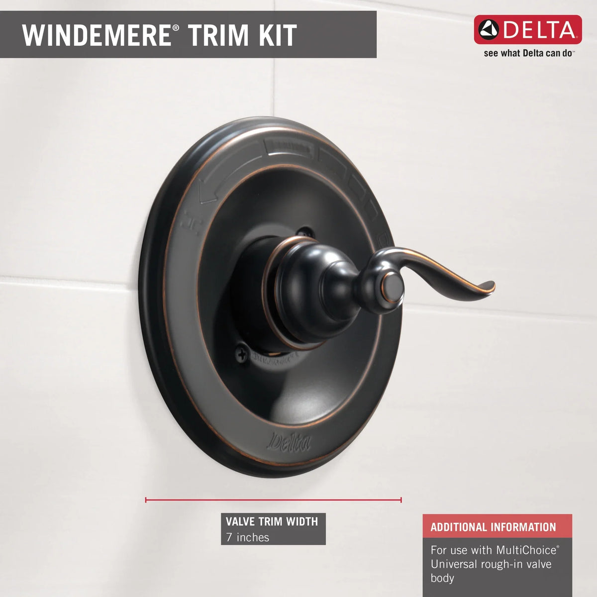 Delta Windemere Single Handle Trim Only Tub / Shower Faucet in Oil Rubbed Bronze -