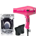 Parlux 3200 Plus Fuchsia Hair Dryer and  Hair Designs Tangle Stop Cord Cover Detangler Black (Bundle - 2 Items)