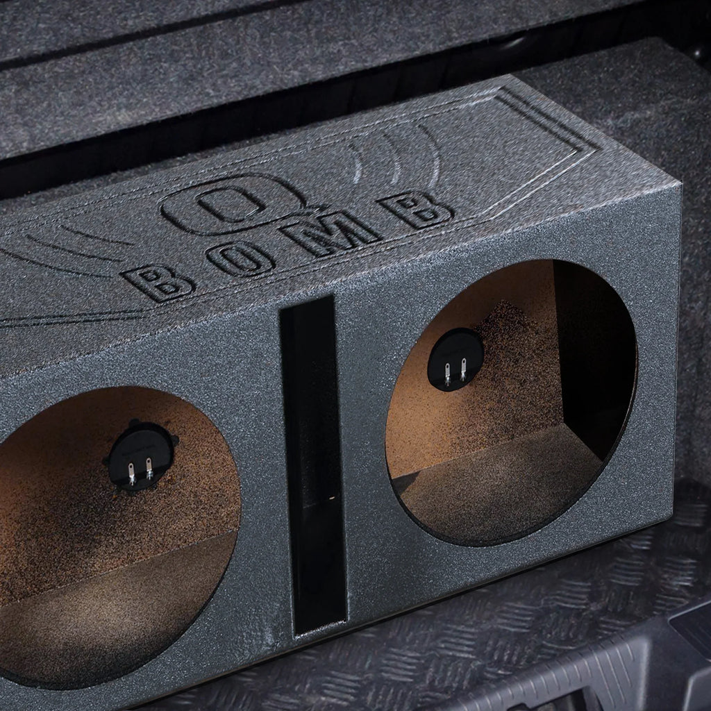 QPower  Dual 15" Vented Port Subwoofer Sub Box w/ Bedliner Spray