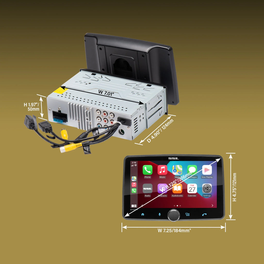 Sound Storm Laboratories - Car Audio Stereo System - Apple CarPlay, Android Auto, Single Din with 7 Inch Touchscreen, Bluetooth Audio & Calling Head Unit, No  Player, Radio Receiver