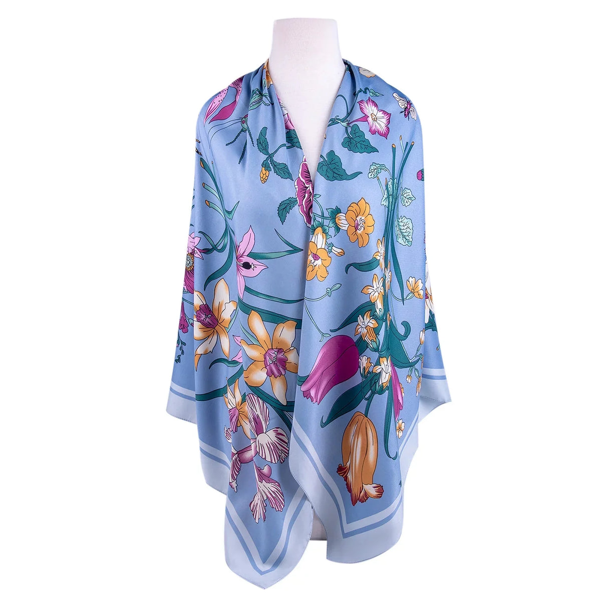Evening Shawl and Wrap for Women Botany Lilac Silk Shawl 51x51'' (130 * 130 cm) Travel Scarf Tops Fashion Shawl for Wedding
