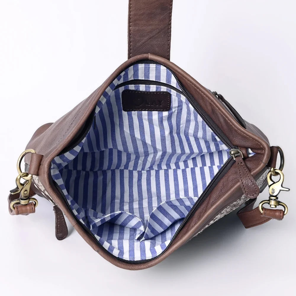 Hand Tooled Hair-on Genuine Leather women bag western handbag purse