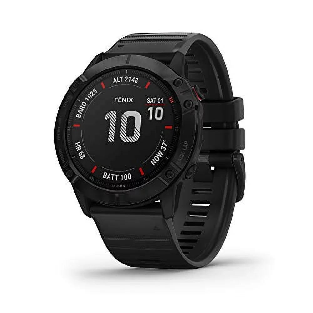 Garmin 010-02157-00 Fenix 6X Pro, Premium Multisport  Watch, Features Mapping, Music, Grade-Adjusted Pace Guidance and Pulse Ox Sensors, Black