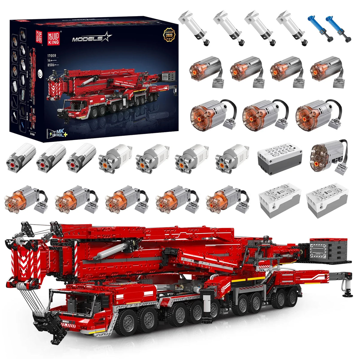 Mould King 17008 Technical Car Toys Motorized  11200 Crane Truck Building Block Assembly Model Brick Kid Christmas Gifts