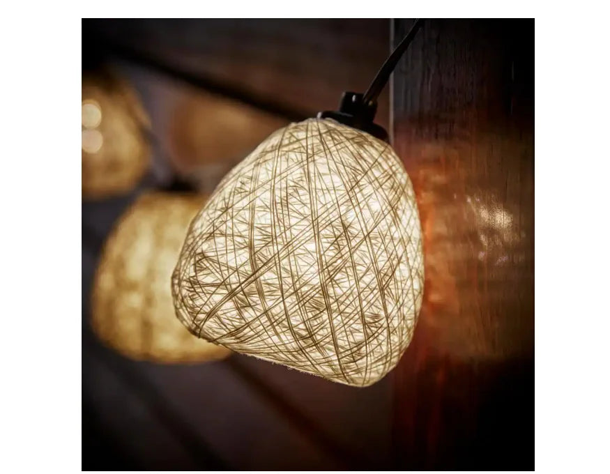 Hampton Bay Outdoor/Indoor 11 ft. Plug-In Mini Bulb  Natural Fiber String Light (10-Heads)