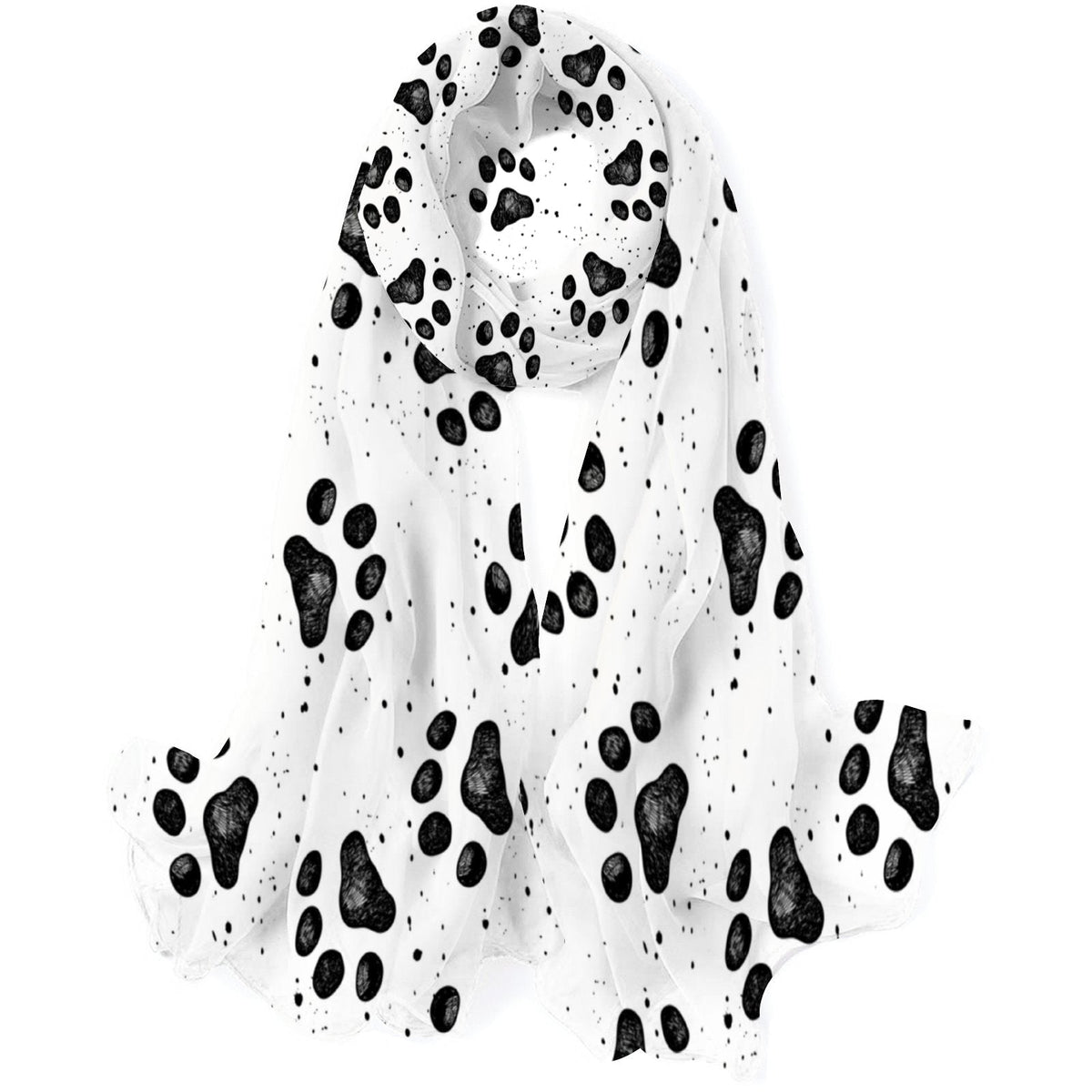 Paw Silk Long Scarf for Women Large Oblong Sunscreen Shawls Wraps Neck Headscarf Hair Wraps Gift Packed