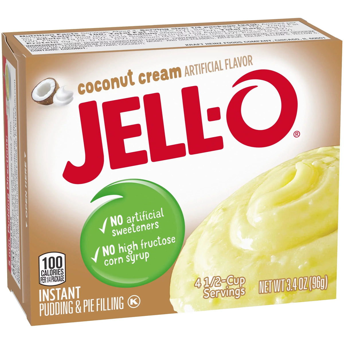 Deliciously Creamy Jell- Coconut Cream Pudding & Pie Filling - Indulge in 24 Packs of 3.4 Oz Boxes!