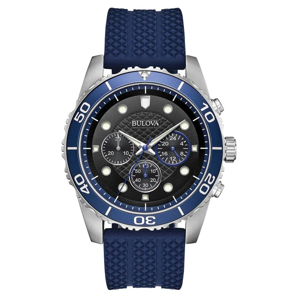 Bulova Sport Chronograph Black Dial Mens Watch 98A190