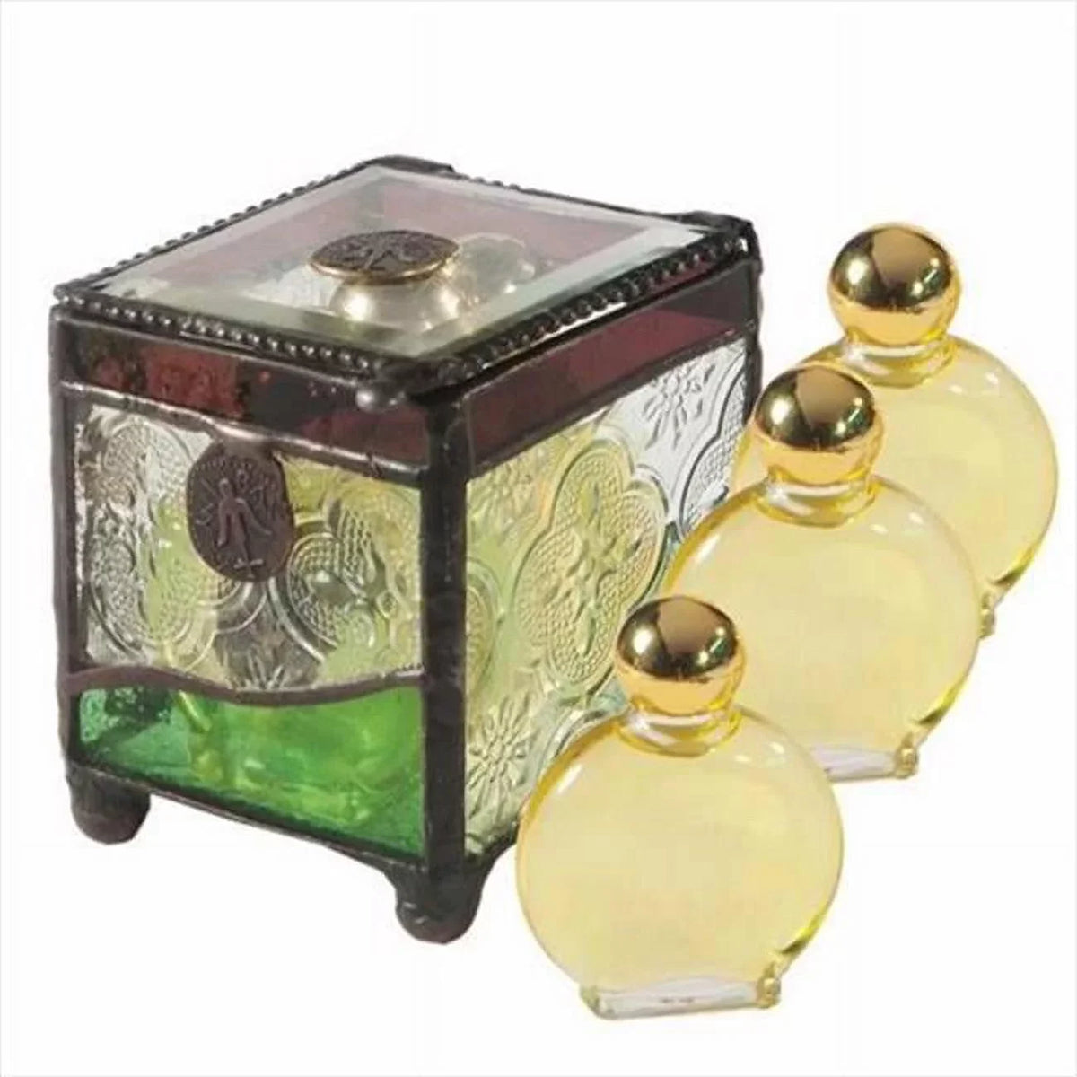 Holy Land Gifts 106563 Anoint Oil Stained Glass Box With 3 Oils