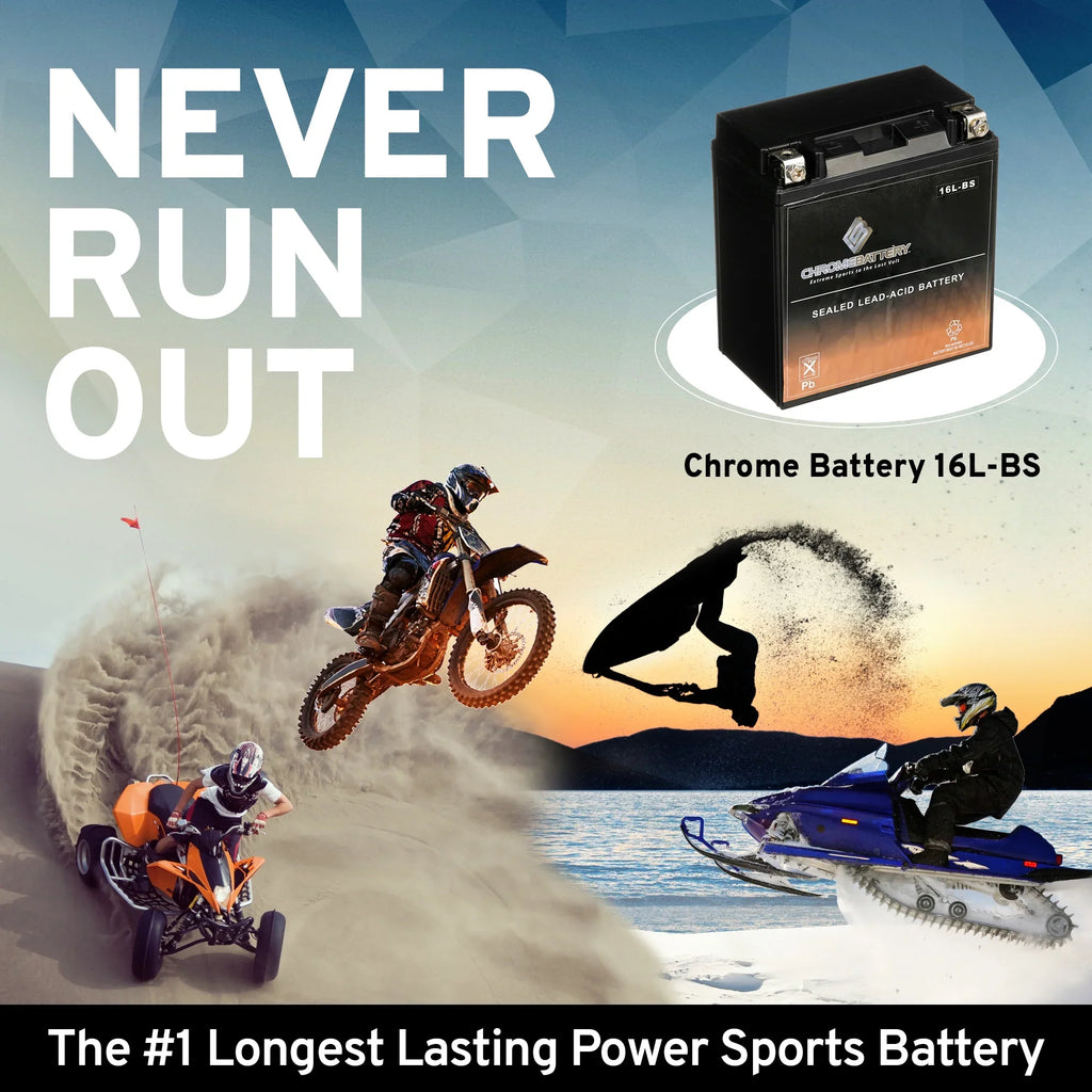 Chrome Battery - (16L- 12 Volt,14 Ah, 230 ) Jet Ski Battery for Kawasaki 550cc Js550 Sx 1995
