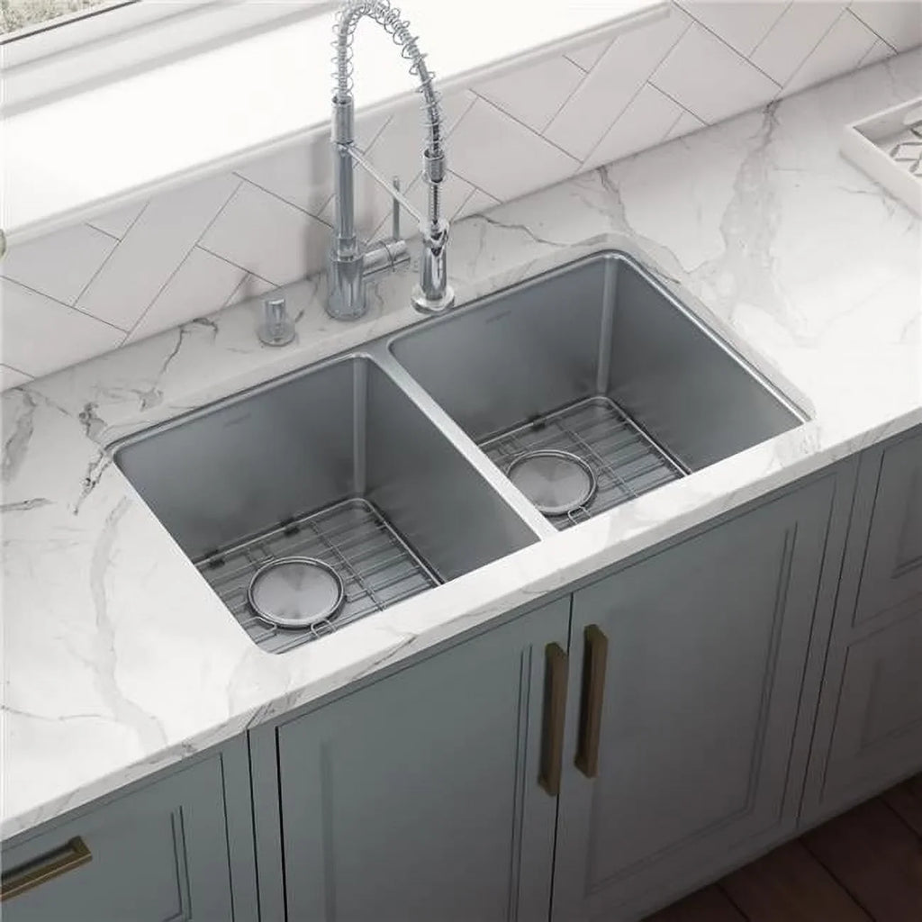 Ruvati   31 in. Undermount 50-50 Double Bowl 16 Gauge Stainless Steel Kitchen Sink