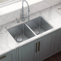 Ruvati   31 in. Undermount 50-50 Double Bowl 16 Gauge Stainless Steel Kitchen Sink