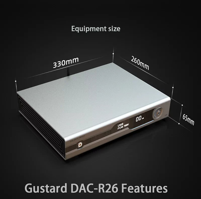 Gustard  Discrete     Clock Dual Native  Decoder  Balanced   with Remote Control (Black）