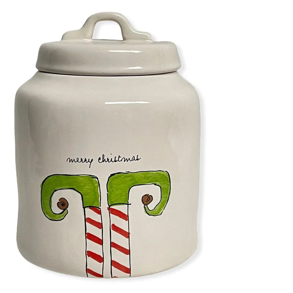 Rae Dunn    White Ceramic  Canister With Black Letters