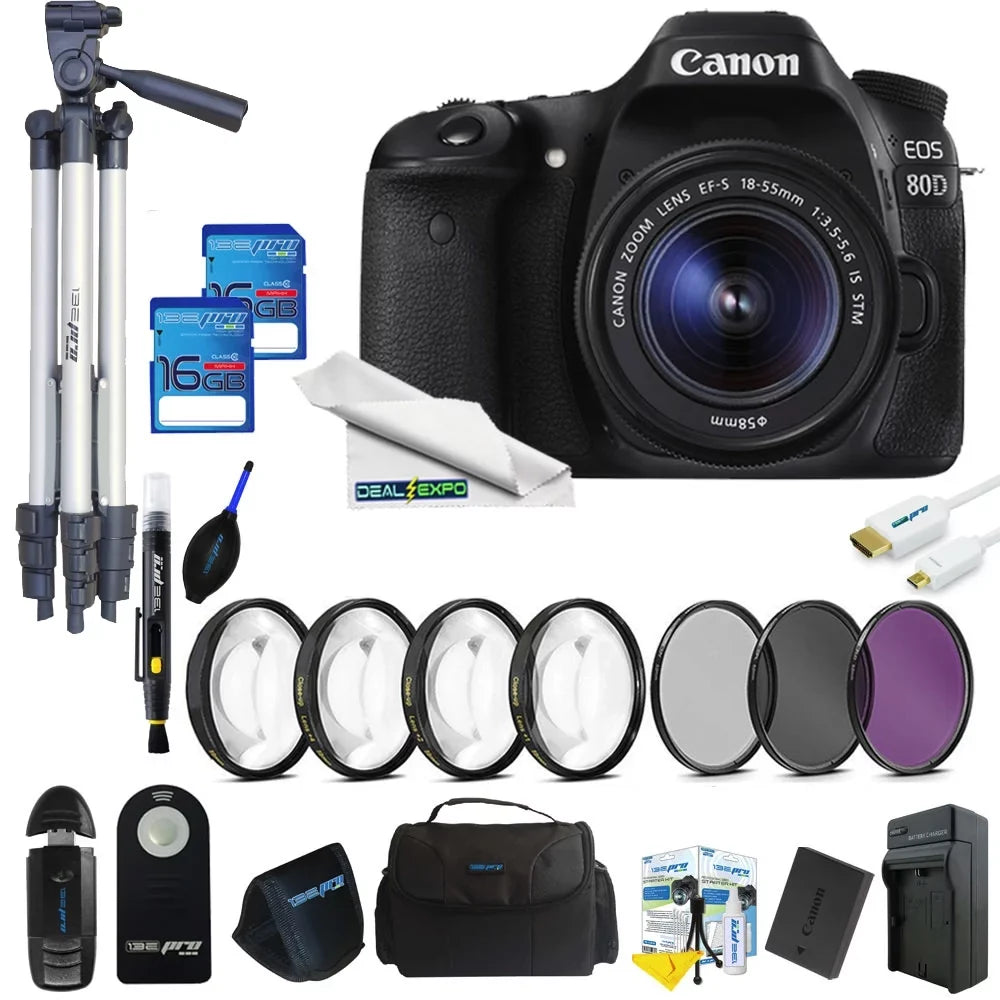 Canon  80D  Camera with 18-55mm Lens + 16GB Expo Advanced Kit